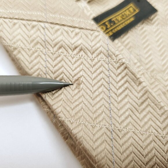 Donald J Trump Silk Tie Signature Collection Tan Beige Brown Textured Chevron 4" - Picture 6 of 6